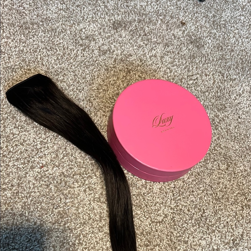 Luxy Hair 20” Off Black Color Clip In NEVER WORN ORIGINAL PACKAGE & SEAL